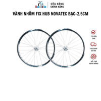 Cặp Vành Bánh nhôm xe đạp Fixed Gear Hub Novatec mã V2603 - Bạc - 2.5cm