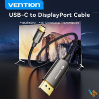 Cáp VENTION Type C sang DP 8K @60Hz 4K@144Hz Hai Chiều Bi-Directional Cho Macbook Laptop Màn Hình