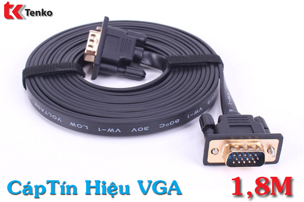 Cáp VGA dẹt chống nhiễu 1.8M Dtech DT-69F18