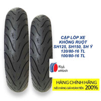 Cặp Vỏ ( Lốp) trước sau cho xe SH Ý 150, SH 150, SH 125 100/80-16 và 120/80-16 DPLUS ( Đạt tiêu chuẩn JIS Nhật Bản)