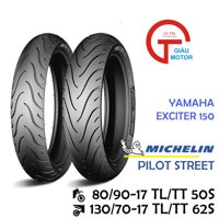 CẶP VỎ XE YAMAHA EXCITER 150 ĐỘ HÃNG MICHELIN SIZE 80/90-17 VÀ 130/70-17 GAI PILOT STREET