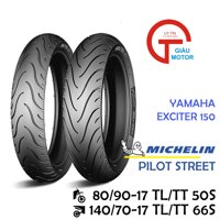 CẶP VỎ XE YAMAHA EXCITER 150 ĐỘ HÃNG MICHELIN SIZE 80/90-17 VÀ 140/70-17 GAI PILOT STREET