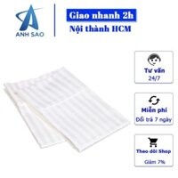 Cặp vỏ/áo gối trắng sọc cotton poly dành cho gối lông vũ Choice Việt Nam AS10 - kích thước 50x70cm - Màu Trắng