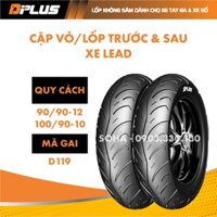 Cặp Vỏ/Lốp Trước & Sau Xe Honda Lead (Không Ruột) 90/90-12 & 100/90-10 - DPLUS
