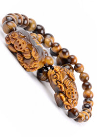 Cặp Vòng Tay Tỳ Hưu Đá Opal Mắt Hổ Vàng Tự Nhiên 8MM
