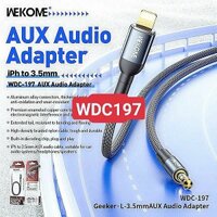 CÁP WEKOME WDC197 CHUYỂN TỪ CỔNG LIGHTNING ->3.5 AUX