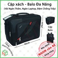 Cặp xách công sở đa năng (biến thành Balo) - có ngăn Laptop cho dân văn phòng đẹp giá rẻ - NKT-CDN-2148 (Đen)