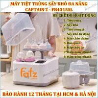 CAPTAIN 2 - Máy tiệt trùng sấy khô đa năng , Nấu cháo chậm tích hợp hâm sữa thức ăn 2 bình Fatz Fatzbaby FB4315SL