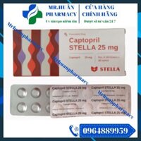 Captopril STELLA 25 mg (Hộp 10 vỉ x 10 viên) – Thuốc điều trị tăng huyết áp