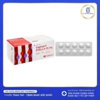 Captopril Stella 25mg trị tăng huyết áp, suy tim (10 vỉ x 10 viên)