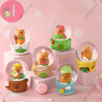 CAPYBARA CRYSTAL BALL -Sưu tầm BLIND Box hộp mù mô hình cầu tuyết pha lê thủy tinh(Có nhạc+ánh sáng)