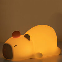 Capybara Dễ Thương Silicone LED Hoạt Hình Đèn Ngủ USB Sạc Làm Mờ Ngủ Đèn Ngủ Cho Trẻ Em Trang Trí Phòng Quà Tặng Sinh Nhật