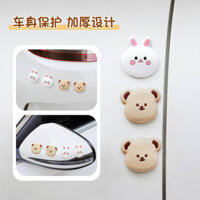 Car Door Anti-Collision Stickers Car Shock Absorber Crash Pad Cute Creative Bear and Rabbit Silicone Anti-Scratch Stickers Rearview Mirror Screen Protector wb2F
