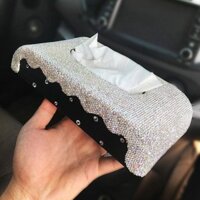 Car for Car Car Tissue Box Diamond-Embedded Cute Fashion Creative Dashboard Armrest Box Seat Female Paper Extraction Box gOEw