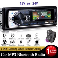 Car Radio Audio 1din Bluetooth Stereo MP3 Player FM Receiver 60Wx4 12V/24v Support Charging USB/TF Card With Remote Control
