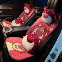Car Seat Cushion Net Red Strawberry Bear Cute Ice Silk Rear Seat Cushion Summer Car Seat Cover Backrest Waist Pad Female VlNY