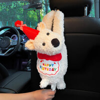Car Tissue Box 2025 New Car Armrest Box Tissue Box Hanging Western Dog Cute Car Paper Extraction Doll uGYl