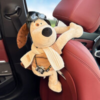 Car Tissue Box Hanging Car Armrest Box Creative Cute Plush Dog Doll Doll Car Interior Paper Extraction Box Car tissue bags Cute tissue storage aTr1