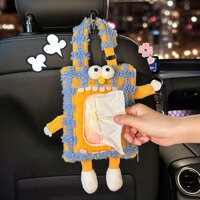 Car Tissue Box Wet Wipes Paper Extraction Box Hanging Storage Net Red Creative Cute Doll Girl Car Interior Design Supplies Dbwv