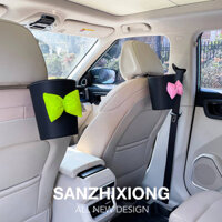 Car Trash Can Dopamine Bow Car Vent Trash Bin Hanging Tissue Bag Storage Box for Car 9JeR