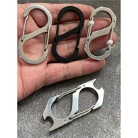 Carabiner hình chữ S bằng thép không gỉ đa chức năng, kẹp nhanh hình 8, móc khóa khóa EDC, thiết bị ngoài trời