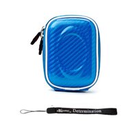 Carbon Fiber Light Blue Carrying Case for Casio EXILIM EX H15 EX H20G EX Z35 EX Z550 EX Z800 EX Z2000 EX Z2300 Point and Shoot Digital Camera and S...