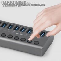 Carbon070 7 Cổng USB 3.0 Hub 100-240V được cung cấp 4 lần truyền dữ liệu tốc độ cao có thể thay đổi với bộ chuyển đổi nguồn 12V 3A cho máy tính để bàn (phích cắm của Hoa Kỳ)