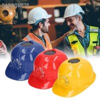 Carbon070 Mũ cứng có quạt năng lượng mặt trời bảo hiểm an toàn thông gió bằng nhựa thoáng khí lớp lót thể tháo rời để xây dựng làm việc ngoài vào mùa hè
