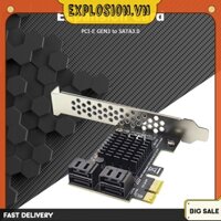 Card 4 Cổng sata iii pci-e 6gbps sata 3.0 Sang pcie 1x Kèm Giá Đỡ