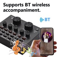 Card âm thanh trực tiếp bên ngoài V8 Bo mạch trộn âm thanh mini để phát trực tiếp Karaoke Hát ghi âm Kết nối BT