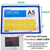 Card Case A5 Frame 210x148mm NAM CHÂM - bìa nhựa cứng đựng tài liệu A5 nam châm có khung                         &nbsp(&nbspnhựa PVC - bao quanh bởi khung nhựa màu xanh chống tĩnh điện - mặt sau được dán 1 tấm nam châm dẻo và có 2 lỗ để treo&nbsp)