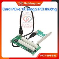 Card chuyển đổi PCIe 1X, 16X sang 2 PCI thường, lắp đặt card PCI vào Mainboard máy tính PC, máy đồng bộ không có khe PCI