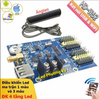 Card điều khiển Led ma trận wifi HD W62 - Điều khiển 4 tầng Led module LED 1 màu, 3 màu