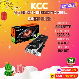Card đồ họa Gigabyte GeForce RTX 3060 GAMING OC 12G (GV-N3060GAMING OC-12GD)