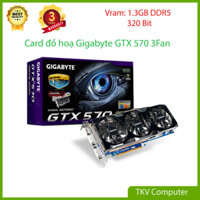Card đồ hoạ Gigabyte NVIDIA GeForce GTX 570 GPU - 1.3GB DDR5 320 Bit - Max setting Lmht, Ff04, Csgo, Ghenshin Impact