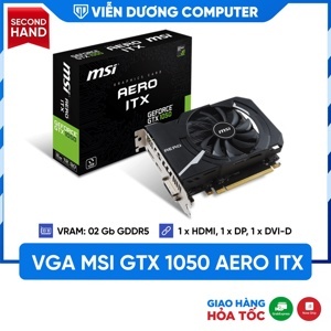 Card đồ họa - VGA Card MSI GTX 1050 Aero ITX 2G OC
