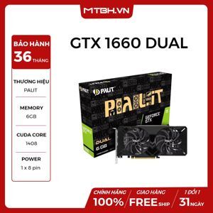 Card đồ họa - VGA Card Palit GTX 1660 Dual 6GB