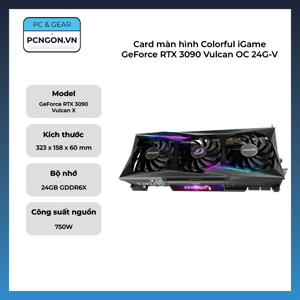 Card đồ họa - VGA Colorful iGame GeForce RTX 3090 Ti Vulcan OC-V