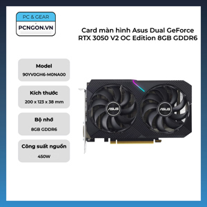Card màn hình Asus Dual GeForce RTX 3050 OC Edition 8GB GDDR6