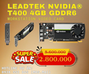 Card màn hình Leadtek NVIDIA T400 2GB GDDR6