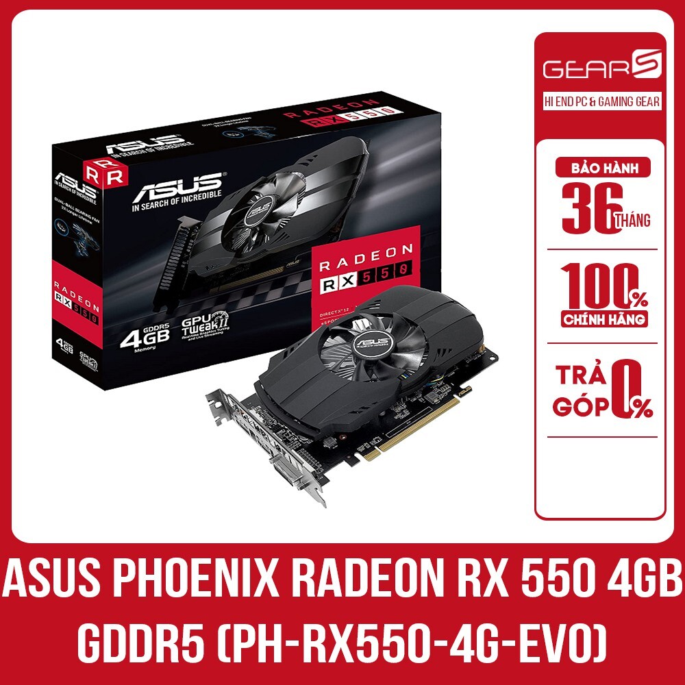 Card màn hình Vga Asus Phoenix Radeon RX 550 4GB GDDR5 (PH-RX550-4G-EVO)