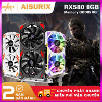 Card màn hình VGA RX 580 8GB AISURIX - 100% mới, gaming PC, màu đen đẹp, thiết kế hình Wukong myth.