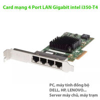 Card mạng intel PCIE x4 to 4 Port LAN Gigabit 1000Mbps Ethernet chip i350-T4
