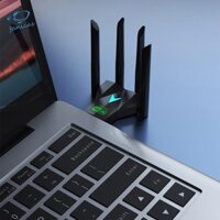 Card mạng không dây 1300Mbps Bộ chuyển đổi USB WiFi băng tần kép 2.4 / 5.8Ghz cho PC [Fanicas.vn]