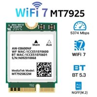 Card mạng M2 WIFI 7 2.4G/5G/6G tốc độ 5400Mbps, bluetooth 5.3 Mediatek MT7925 cho mainboard AMD/intel
