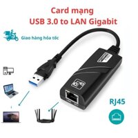 Card Mạng USB 3.0 To Lan 10/100/1000Mbps Ethernet, Bộ Chuyển Đổi Cáp Mạng Sang USB Tốc Độ Cao, USB Sang LAN