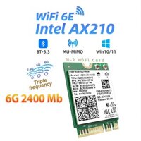 Card mạng Wifi 6E 5G 2.4Ghz M.2 NGFF Chip Intel AX210NGW tốc độ cao 2400Mbps, Bluetooth 5.3