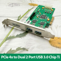 Card PCI-E 4x GEN2 ra 2 USB 3.0 5Gb/s chip Ti TUSB7320. Mở rộng 2 cổng USB cho máy tính PC kết nối USB Flash máy in scan