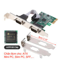 Card PCI-E to 2 COM RS232 DB9 chip AX99100 Case mini Slim PC, SFF