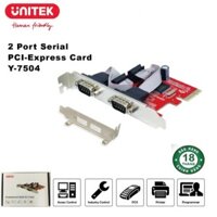 Card PCI E to RS232 Unitek Y 7504 M-PARD MD169 (Card PCI E to 2 cổng RS232 Com 9 chân)